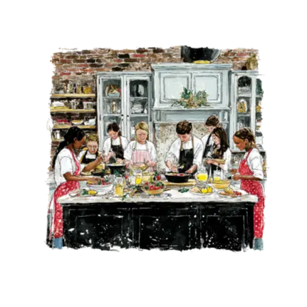 Adolescents participating in a life skills workshop learning to cook,