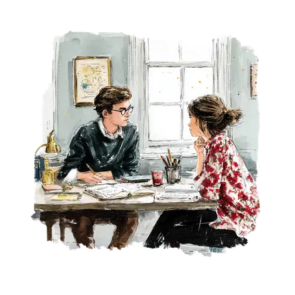 Teenager attending a one-to-one academic and mental health consultation