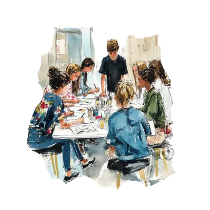 Teenagers participating in a life skills and personal development group