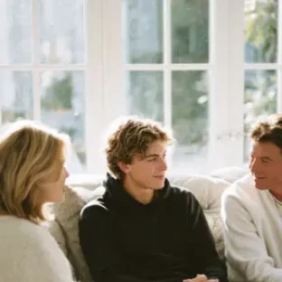 Family participating in a therapy session together